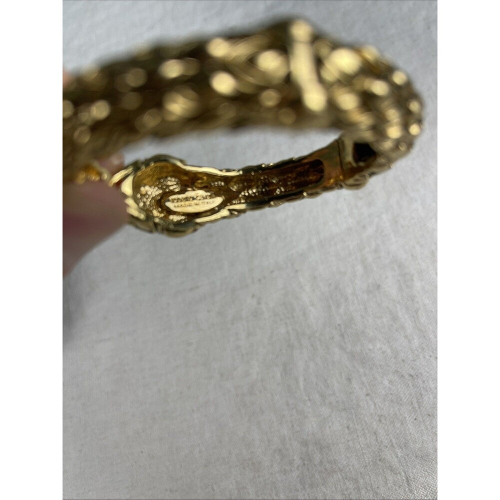 Roberto Cavalli Multicolor Leopard Print Satin Serpent Bracelet Wristlet Clutch - Picture 8 of 16